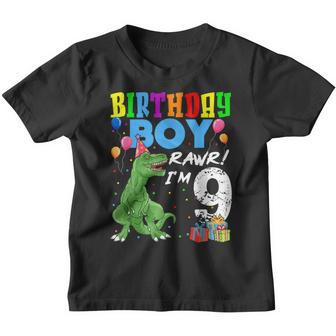 9 Year Old 9Th Birthday Boy T Rex Dinosaur V3 Youth T-shirt - Thegiftio UK