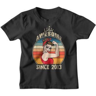 9 Year Old Awesome Since 2013 9Th Birthday Women Girls Youth T-shirt - Thegiftio UK