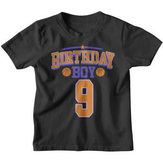 9 Year Old Basketball Player 9Th Birthday Party Boy V2 Youth T-shirt - Thegiftio UK