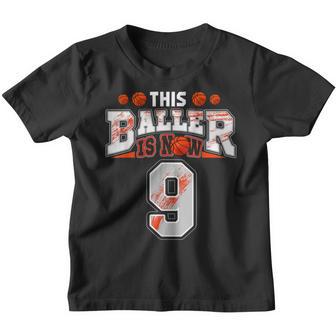 9 Year Old Basketball Player 9Th Birthday Party Boy Youth T-shirt - Thegiftio UK