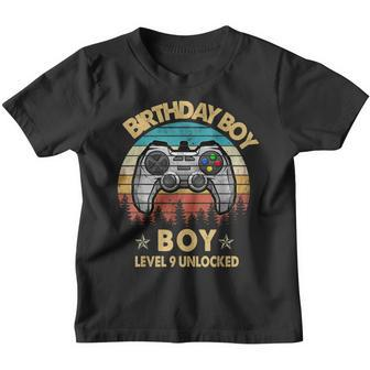 9 Year Old Gifts Level 9 Unlocked 9Th Birthday Boy Gaming Youth T-shirt - Seseable