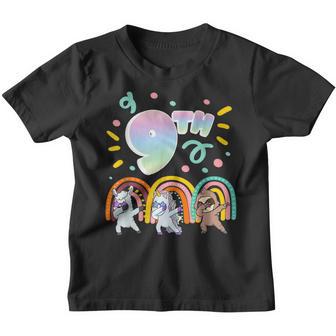 9 Years Old 9Th Birthday Llama Birthday Girl Gift V17 Youth T-shirt - Thegiftio UK