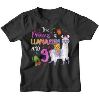 9 Years Old 9Th Birthday Llama Birthday Girl Gift V7 Youth T-shirt - Thegiftio UK