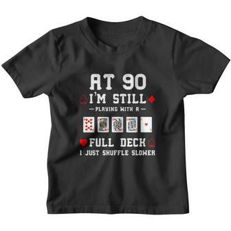 90Th Birthday Gift 90 Year Old Cards Youth T-shirt - Thegiftio UK