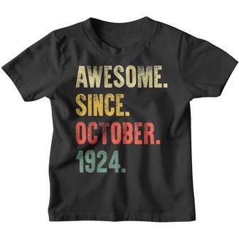 98 Years Old Awesome Since October 1924 98Th Birthday Youth T-shirt - Thegiftio UK