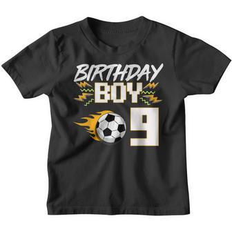 9Th Birthday Boy 9 Year Old Soccer Player Youth T-shirt - Thegiftio UK