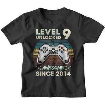9Th Birthday Boy Level 9 Unlocked Awesome 2014 Video Gamer Youth T-shirt - Seseable