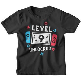 9Th Birthday Boy Level 9 Unlocked Video Game Party Youth T-shirt - Thegiftio UK