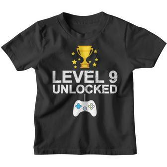 9Th Birthday Level 9 Unlocked Funny Gamer Gift Baby Youth T-shirt | Mazezy