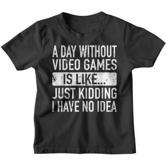 A Day Without Video Games Is Like - Video Gamer Boys Gaming Youth T-shirt | Mazezy UK