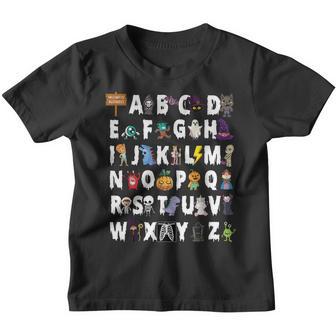 Abcs Learning Kindergarten Teacher Funny Halloween Alphabet V4 Youth T-shirt - Thegiftio UK