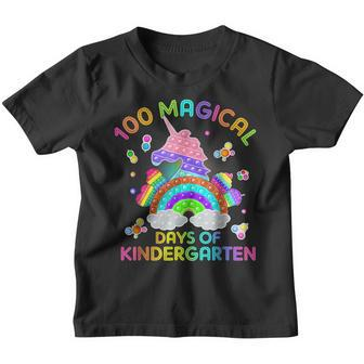 Adorable 100 Days Of Magical Kinder Learning School Unicorn Youth T-shirt - Thegiftio