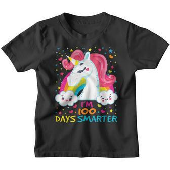 Adorable 100Th Day Of School Unicorn Shirt 100 Days Smarter Youth T-shirt | Mazezy
