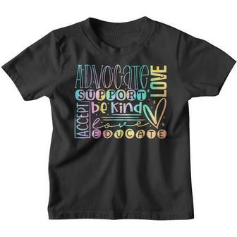 Advocate Love Support Accept Be Kind Autism Awareness Women V3 Youth T-shirt - Thegiftio UK