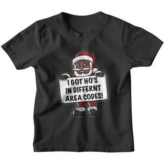 African American Santa I Got Hos Ugly Christmas Meaningful Gift Youth T-shirt - Monsterry CA