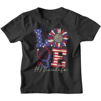 All American Nurse Scrub Memorial Day 4Th Of July Nicu Nurse V2 Youth T-shirt - Thegiftio UK