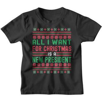 All I Want For Christmas Is A New President Xmas Sweater V2 Youth T-shirt - Thegiftio UK