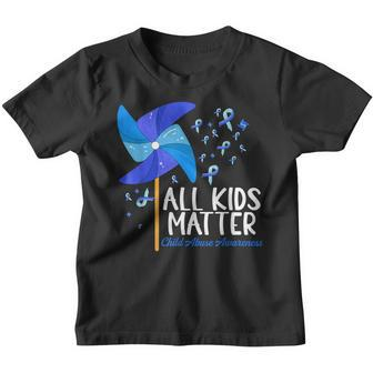 All Kids-Matter Pinwheel Child Abuse Prevention Awareness Youth T-shirt | Mazezy
