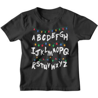 Alphabet Christmas Lights Gift Xmas Idead For Teachers Kids V2 Youth T-shirt - Thegiftio UK