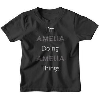 Amelia Name Personalized Women Cute Pink Girl Gift Things Youth T-shirt - Thegiftio UK