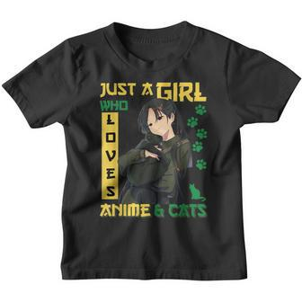 Anime & Cats Cute Just A Girl Who Love Kids N Girls Youth T-shirt - Seseable