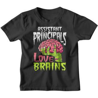 Assistant Principals Love Brains Zombie Teacher Halloween Youth T-shirt - Thegiftio UK