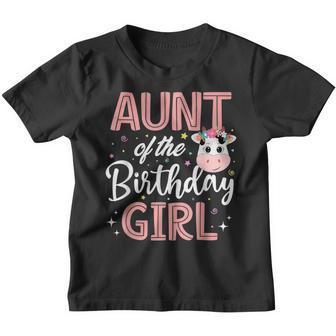 Aunt Of The Birthday Girl Cow Farm Birthday Party B-Day Youth T-shirt - Thegiftio UK