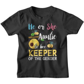Auntie To Bee Keeper Of The Gender Reveal Announcemen Youth T-shirt - Thegiftio UK