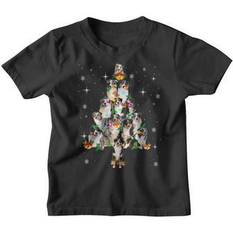 Australian Shepherd Christmas Tree Lights Xmas Pajama Dog Youth T-shirt - Thegiftio UK