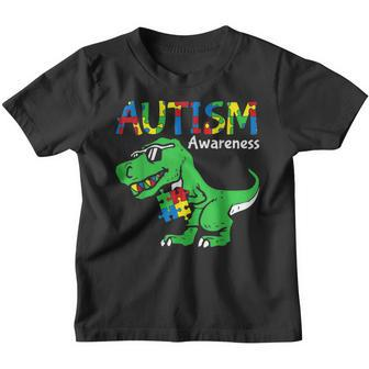 Autism Awareness Dino Autistic Toddler Boys Cute Dinosaur Youth T-shirt - Seseable
