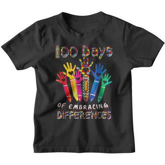 Autism Awareness Embrace Differences 100 Days Of School Iep V2 Youth T-shirt - Thegiftio UK