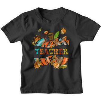 Autumn Fall Outfit Teacher Thankful Grateful Blessed Pumpkin V6 Youth T-shirt - Thegiftio UK