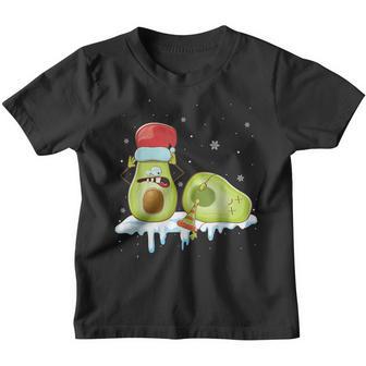 Avocado Merry Christmas Vegan Pajama Santa Hat Funny Xmas Youth T-shirt - Thegiftio UK