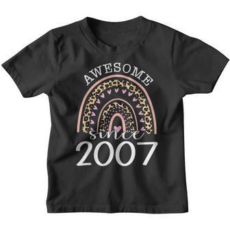 Awesome Since 2007 16Th Birthday Rainbow Born In 2007 Youth T-shirt - Thegiftio UK
