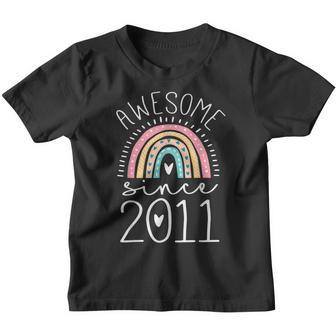 Awesome Since 2011 11Th Birthday Rainbow Gifts Born In 2011 Youth T-shirt - Thegiftio UK