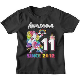 Awesome Since 2012 Dabbing Unicorn 11 Year Old Birthday Girl Youth T-shirt - Thegiftio UK