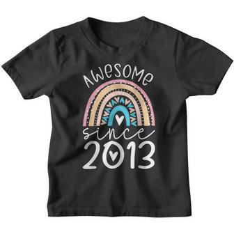 Awesome Since 2013 9Th Birthday Rainbow Gifts Born In 2013 Youth T-shirt - Thegiftio UK