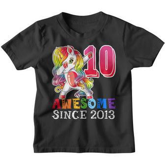 Awesome Since 2013 Dabbing Unicorn 10 Year Old Birthday Girl Youth T-shirt - Thegiftio UK