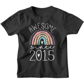Awesome Since 2015 7Th Birthday Rainbow Gifts Born In 2015 Youth T-shirt - Thegiftio UK