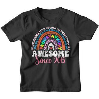 Awesome Since 2015 8Th Birthday Rainbow Born In 2015 Youth T-shirt - Thegiftio UK