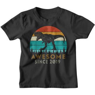 Awesome Since 2019 3Rd Birthday Gifts Dinosaur 3 Years Old V7 Youth T-shirt - Thegiftio UK