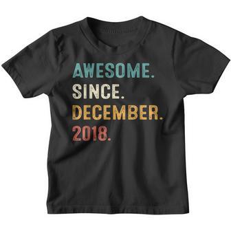 Awesome Since December 2018 4Th Birthday Gift 4 Year Old Boy Youth T-shirt - Thegiftio UK