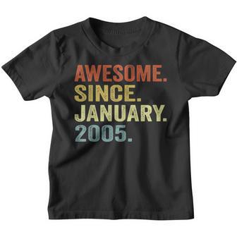 Awesome Since January 2005 Gifts 18 Years Old 18Th Birthday Youth T-shirt - Thegiftio UK