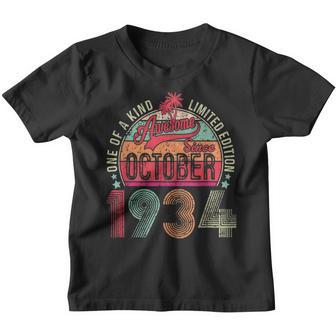 Awesome Since October 1934 88Th Birthday 88 Years Old Gifts Youth T-shirt - Thegiftio UK