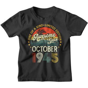 Awesome Since October 1945 77 Years Old Gifts 77Th Birthday Youth T-shirt - Thegiftio UK