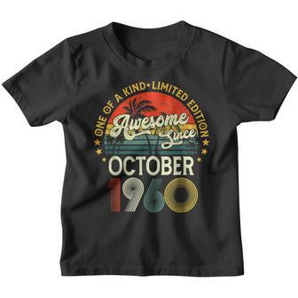 Awesome Since October 1960 62 Years Old Gifts 62Nd Birthday V2 Youth T-shirt - Thegiftio UK