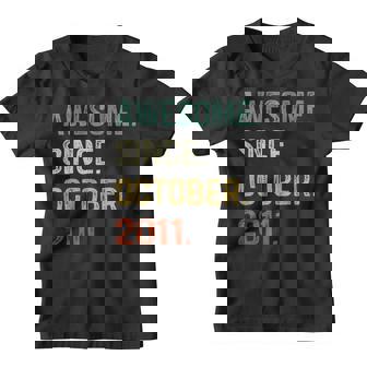 Awesome Since October 2011 11Th Birthday 11 Years Old Gifts Youth T-shirt - Thegiftio UK