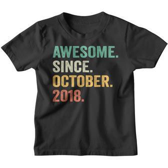 Awesome Since October 2018 4Th Birthday Gift 4 Years Old Boy V3 Youth T-shirt - Thegiftio UK