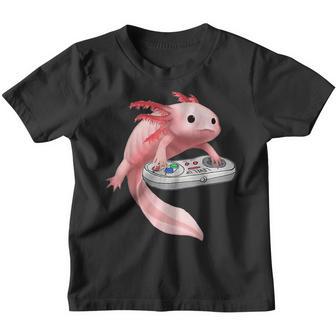 Axolotl Fish Playing Video Game White Axolotl Lizard Gamers Youth T-shirt - Thegiftio UK