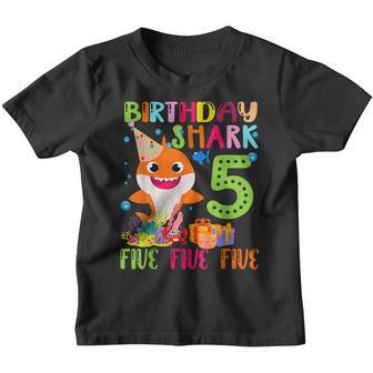 Baby Cute Shark 5Th Birthday Boy Girl 5 Years Old Youth T-shirt - Thegiftio UK